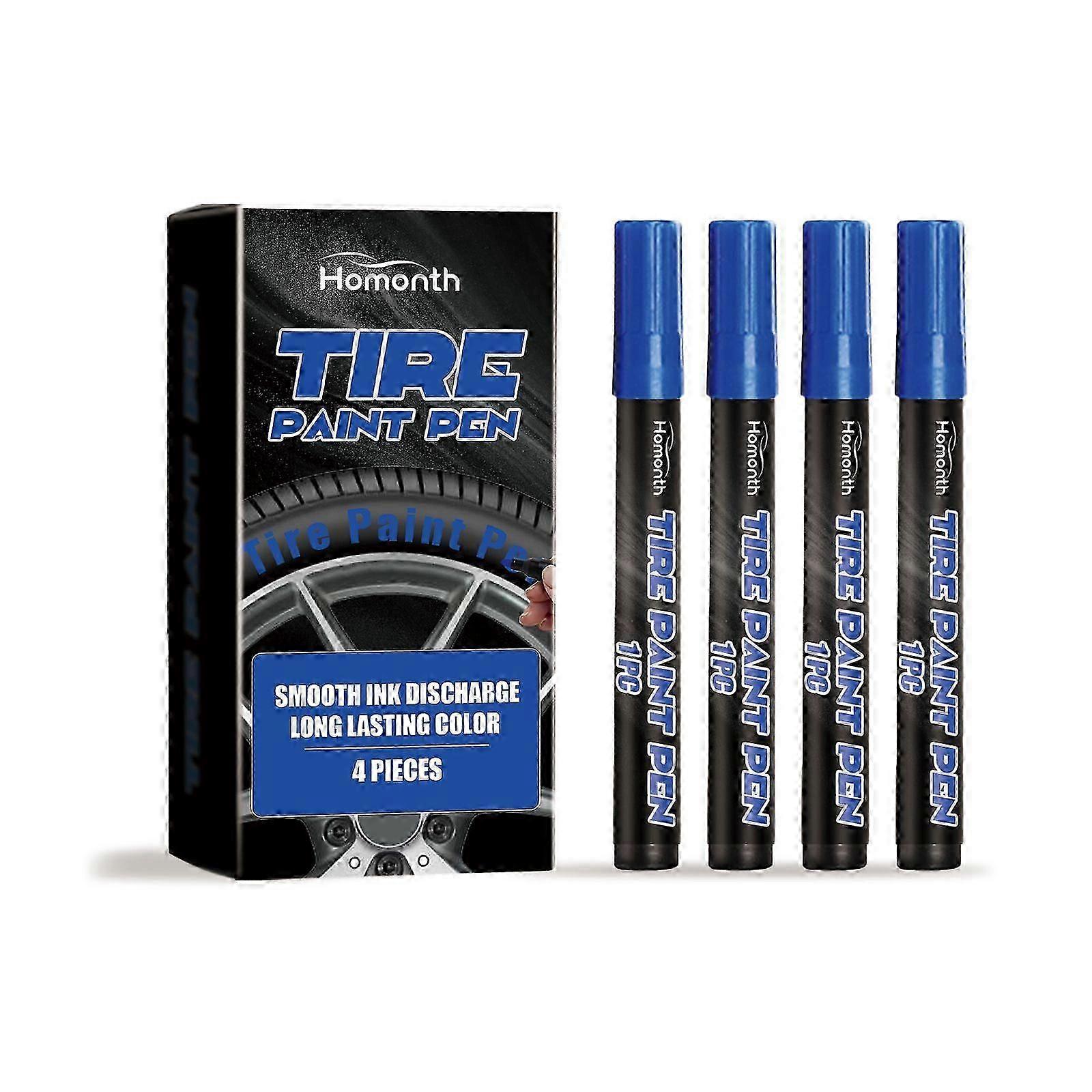 Quick Dry Car Tire Markers 4 Pack  Smooth, Bubbles-Free Coating for All Tires