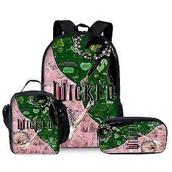 Dreiteiliges Rucksack-Set mit Hexenmotiv für Jungen und Mädchen – das perfekte Geschenk! Cartoon-Schulrucksack für Kinder