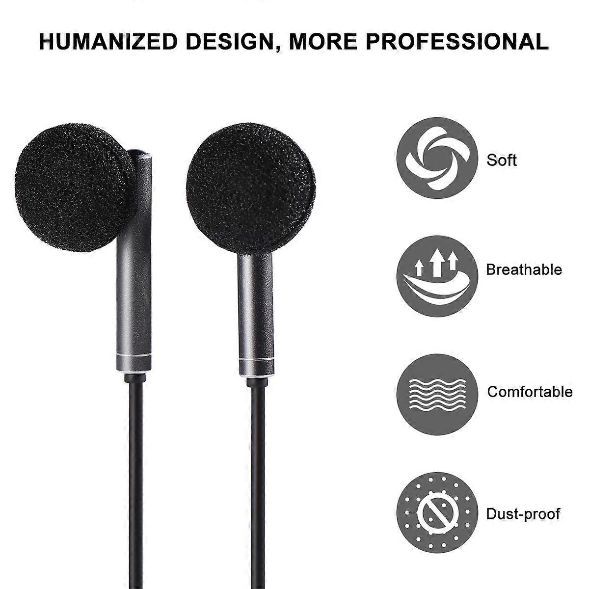 Earphone Tips Headphone Covers Replacement for Smart Phone 2Pcs Black Sponge