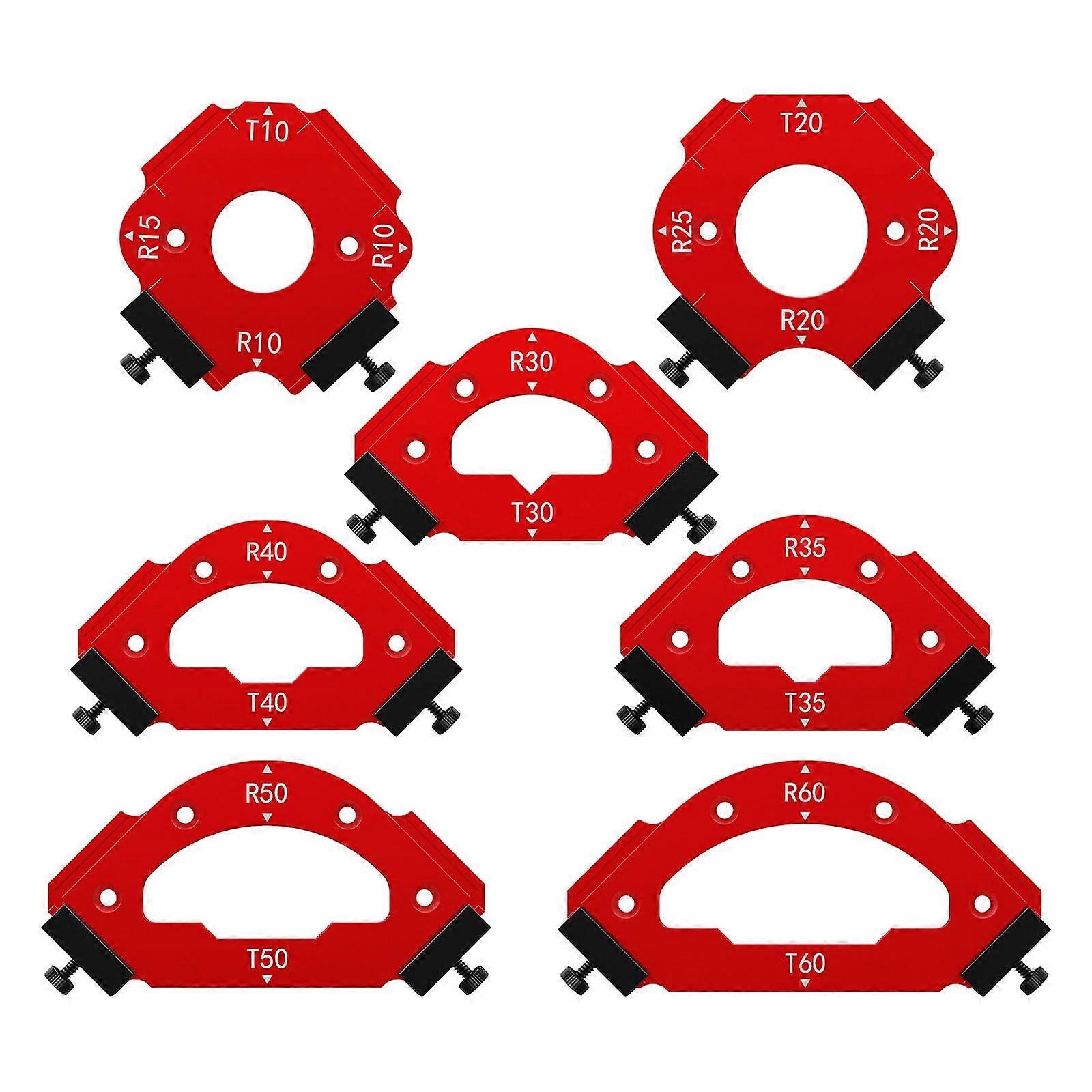 3in1 Radius Jig Router Template Set for Corner Rounding and Chamfering, 18 Shapes