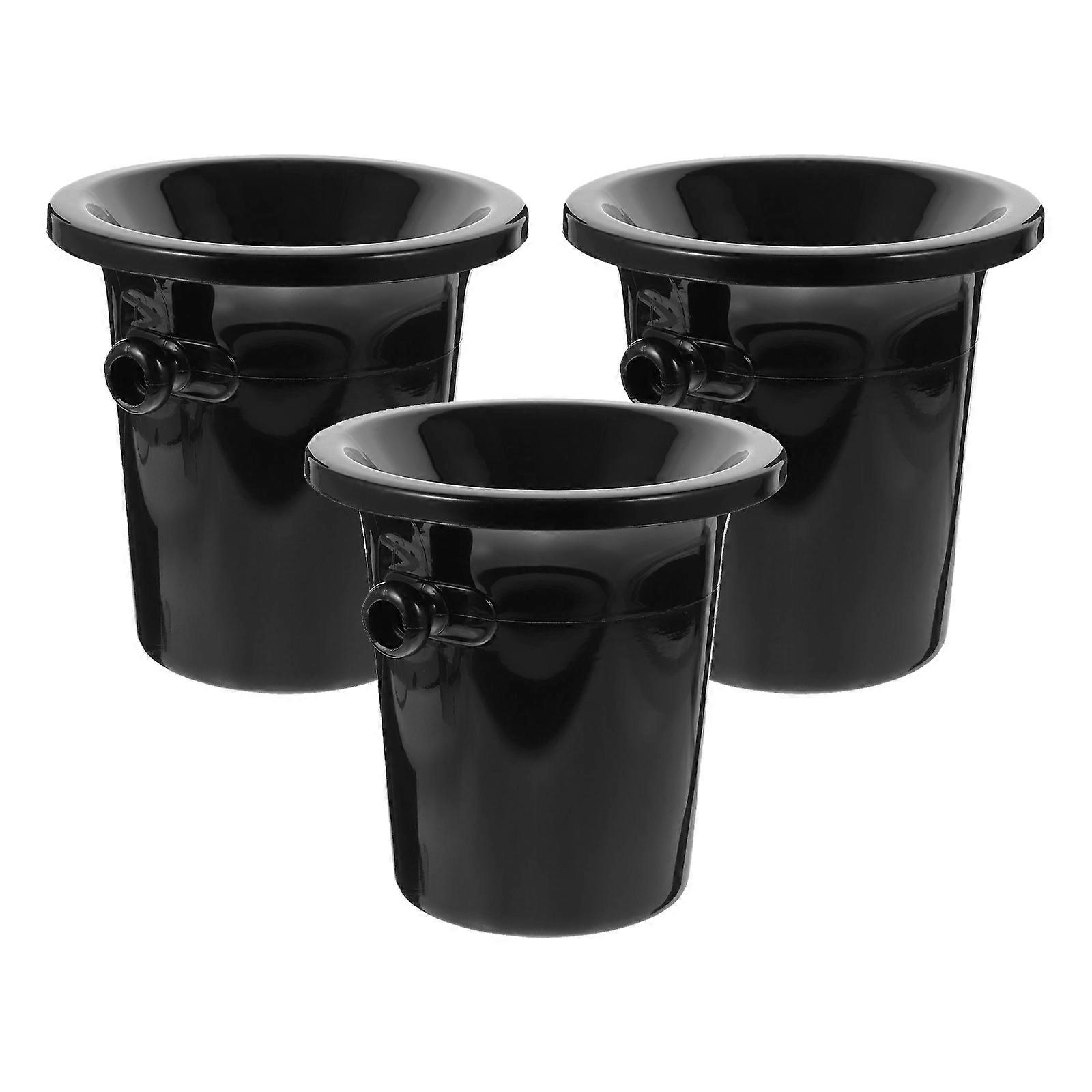 Plastic Wine Tasting Spittoon for Storage Use 3Pcs Black Creative Set