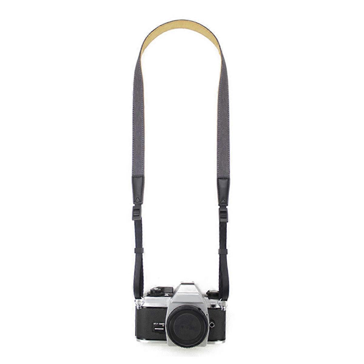 Thin Camera Strap Dark Grey Canvas Material Outdoor Use 1Pack