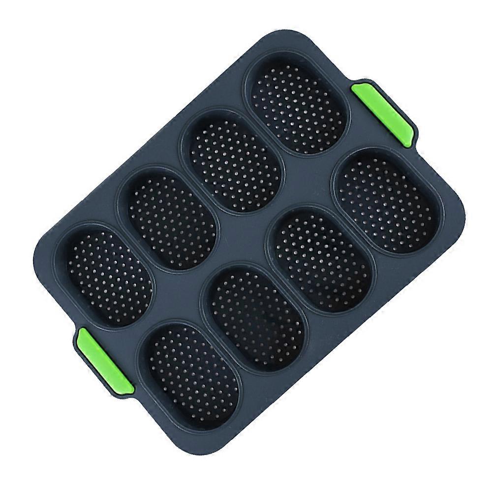 French Roll Mold Baking Mold for Baking 8 Slots Silicone Grey Color