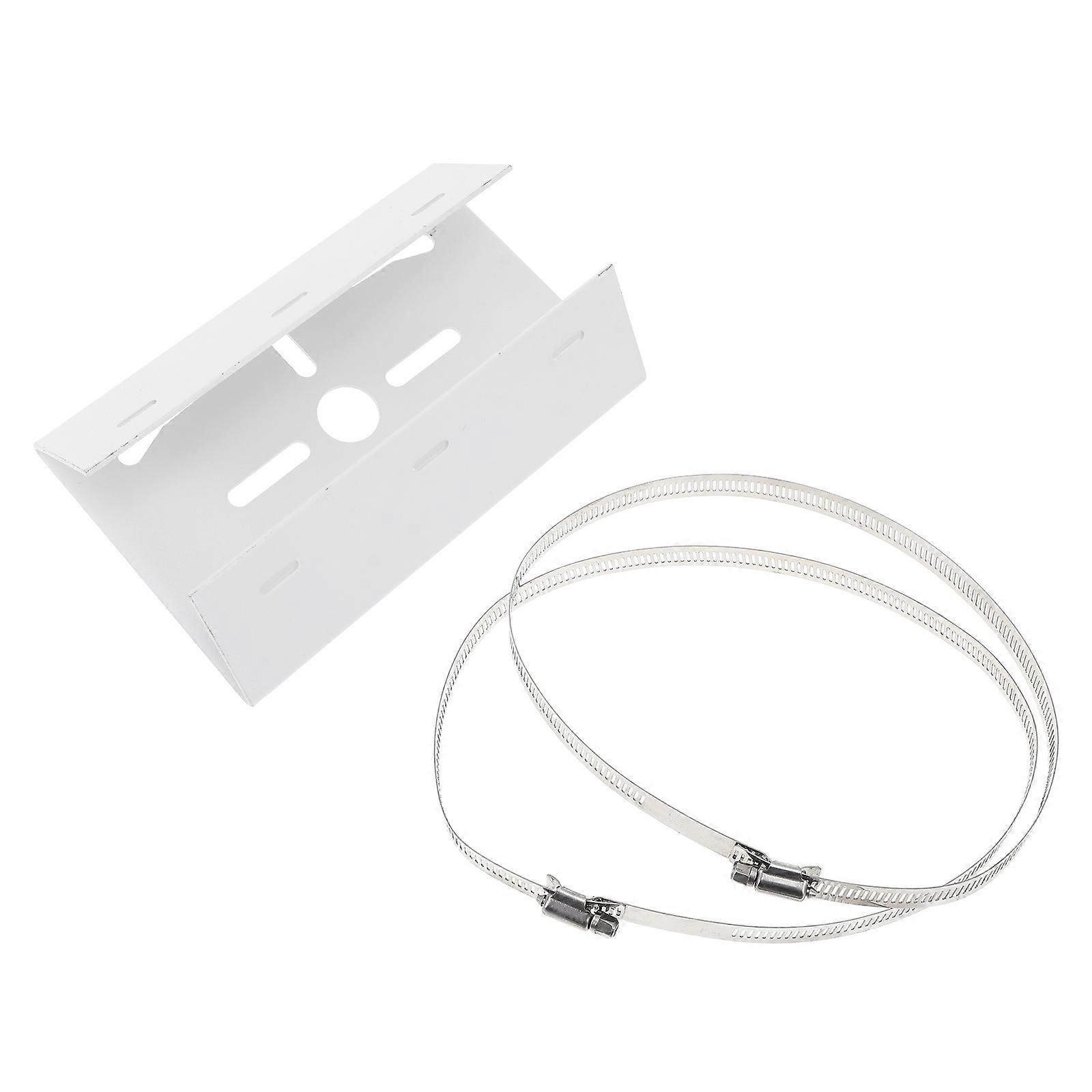 Security Camera Bracket with Hoops for Mounting Silver Steel