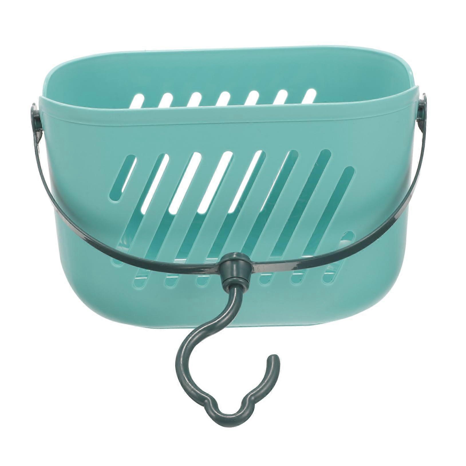 Shower Caddy Basket with Hook, SpaceSaving Bathroom Hanging Organizer, Waterproof Blue Storage Bin