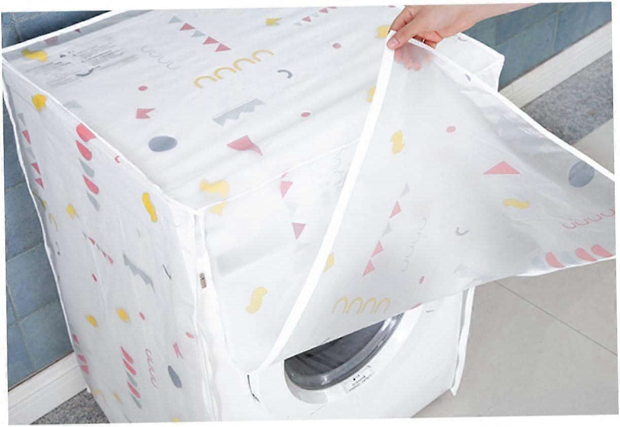 Waterproof Washing Machine Cover with Geometric Patterns, Durable PEVA, Dustproof,  Load 60x55x82cm