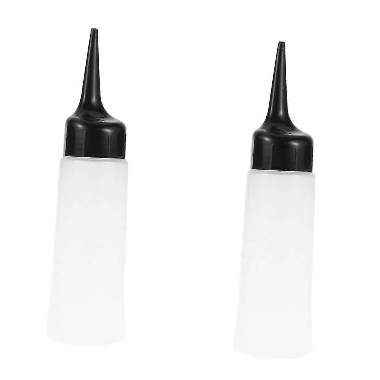 2pcs Hair Dye Applicator Bottle Refillable EcoFriendly Precision Tip for Salon Use