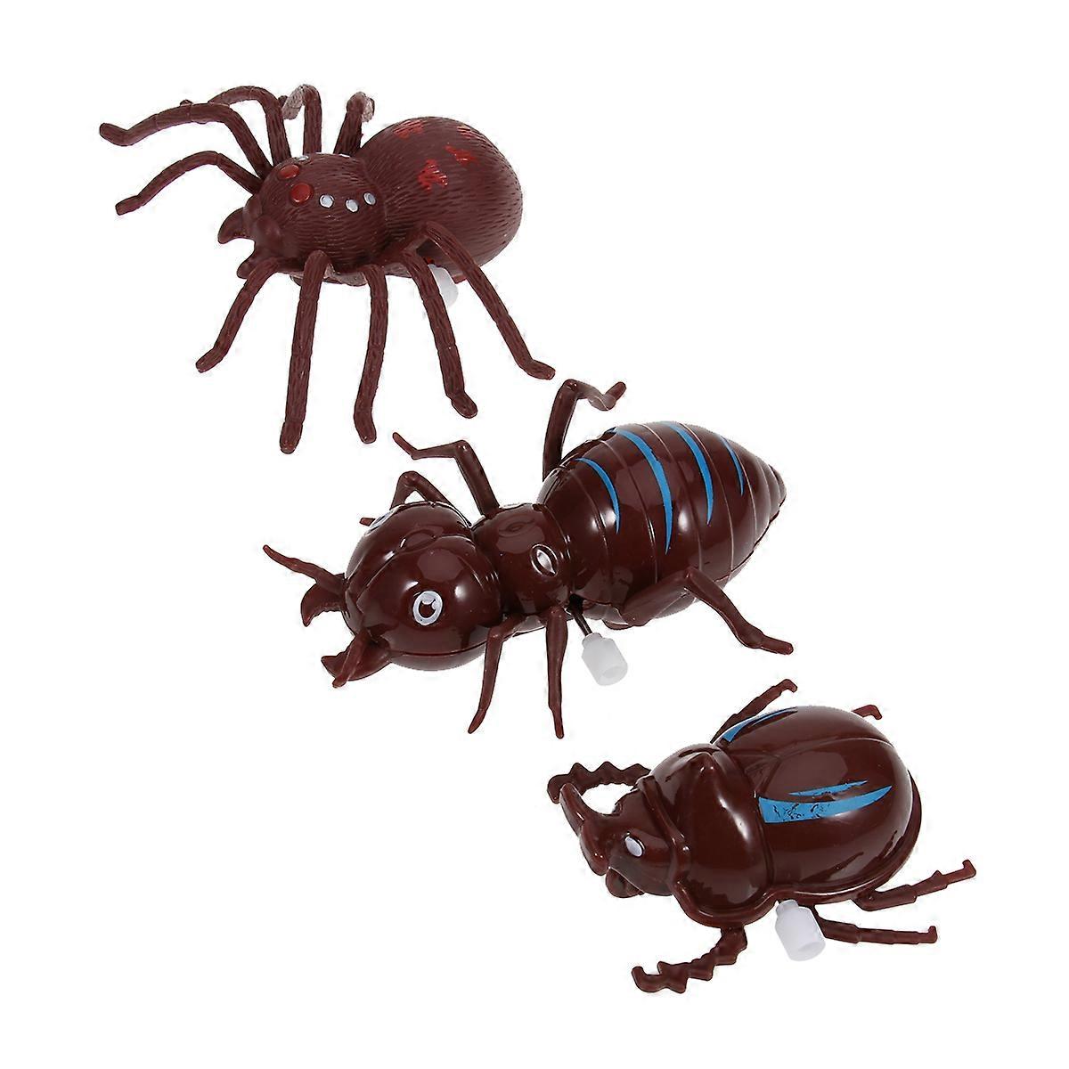 Tricky Toy Plastic Insects for Halloween Prank 3Pcs Simulation Spider Ant Beetle