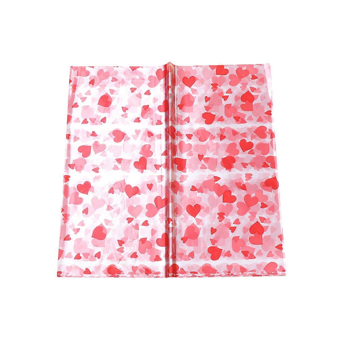 Peach Heart Wrapping Paper for Gift Wrapping 50 Sheets Red Plastic Wrapper