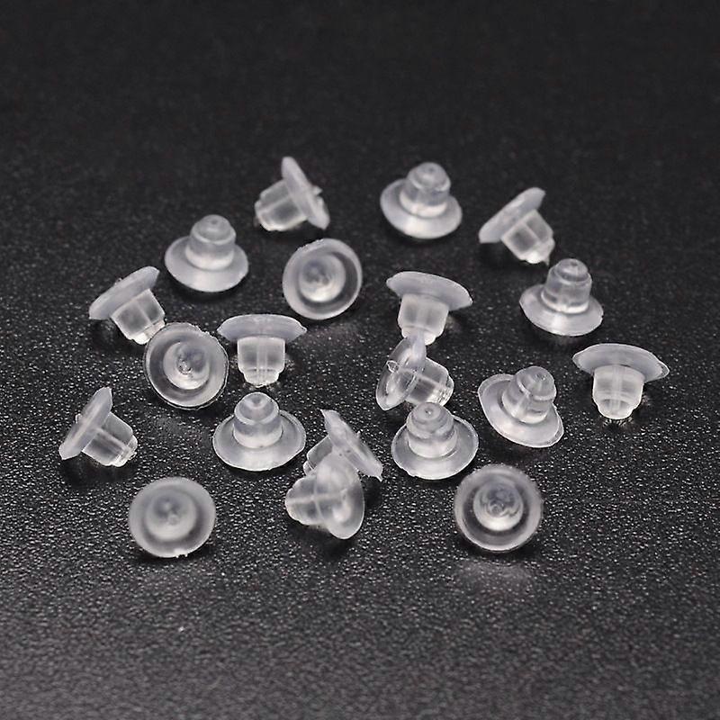 Eco-Friendly Plastic Ear Nuts Clear 5x7mm Hole: 0.8mm about 10000pcs/bag