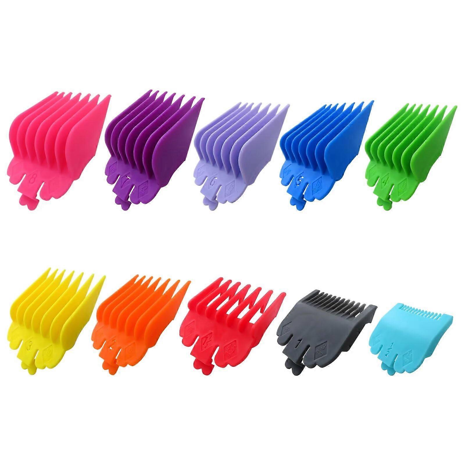 Color Coded Clipper Guards Set 10pcs 1/16' to 1' Replacement Clipper Combs for Hattekex Limurax Surkex