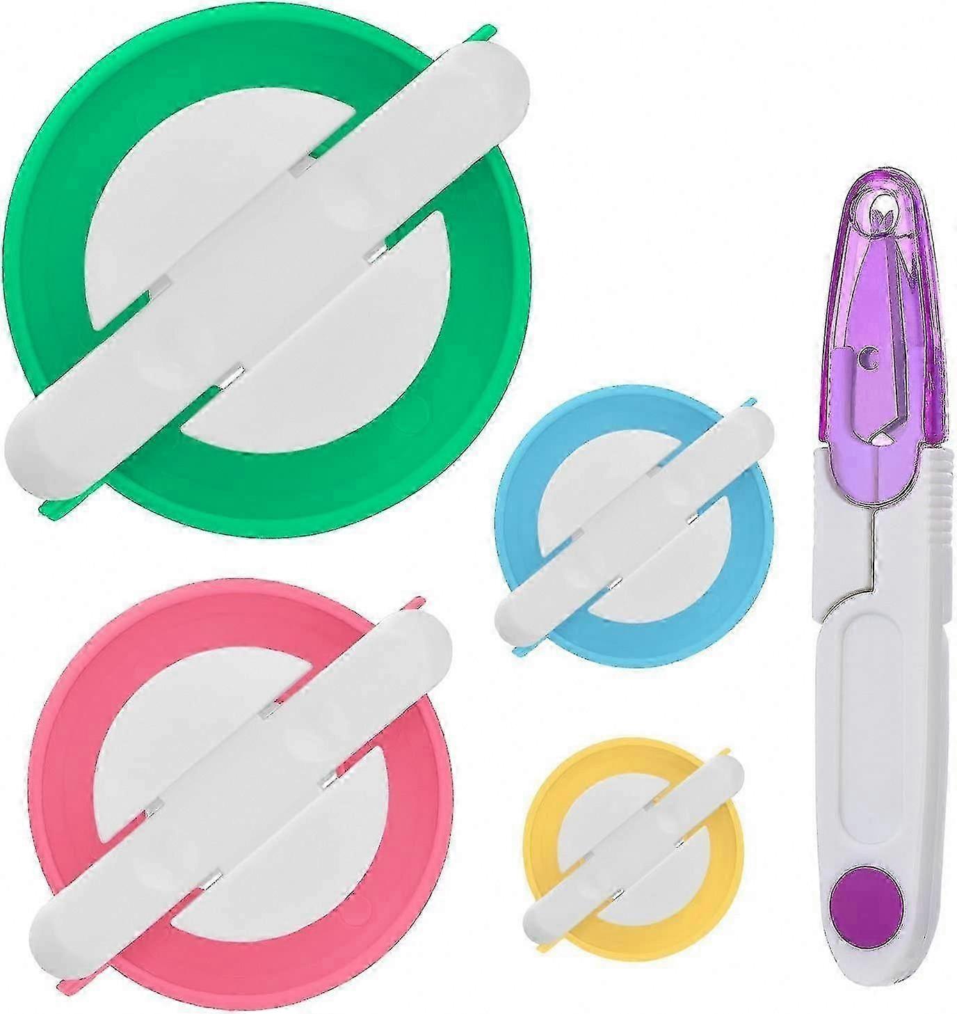 Pompom Maker Tool Set - 4 Sizes Included - Knitting Accessory with Scissors for Crafting
