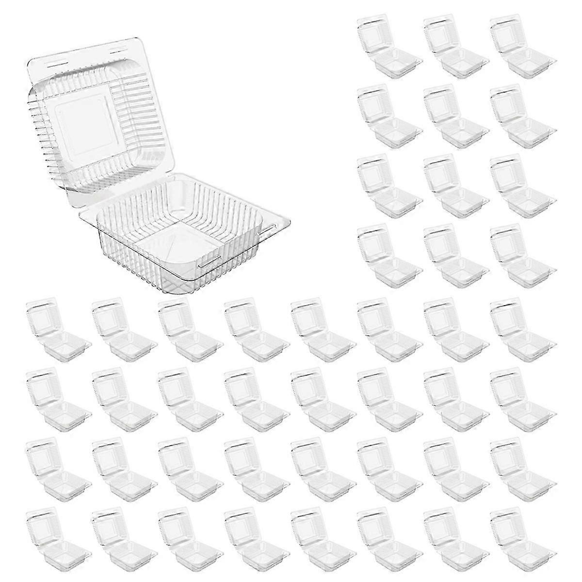 100 Count Hinged Clamshell Takeout Tray for Dessert, Cakes, Salads
