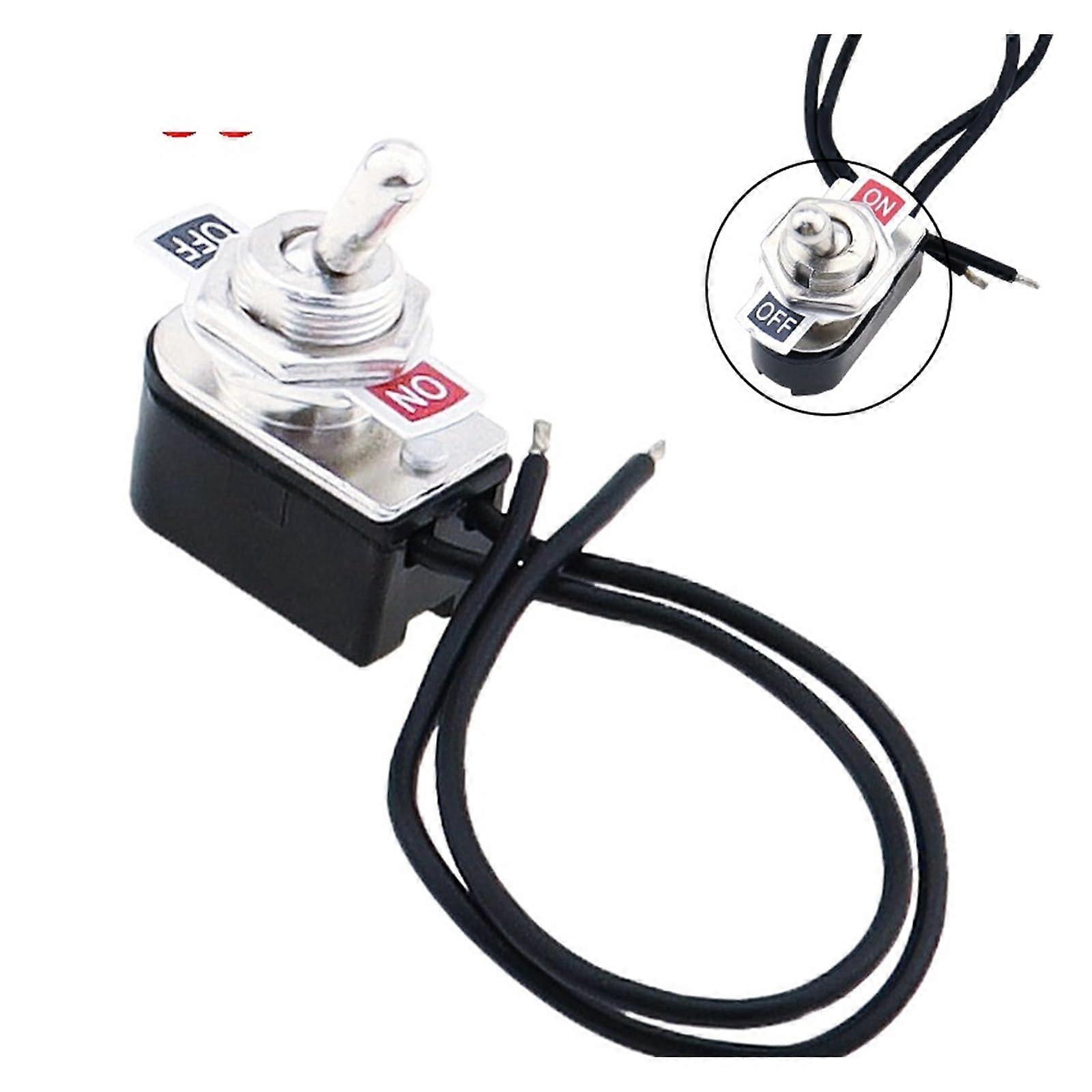 AC 250V 6A Toggle Switch with Wire, SPST On Off Power Control, Prewired for Easy Installation