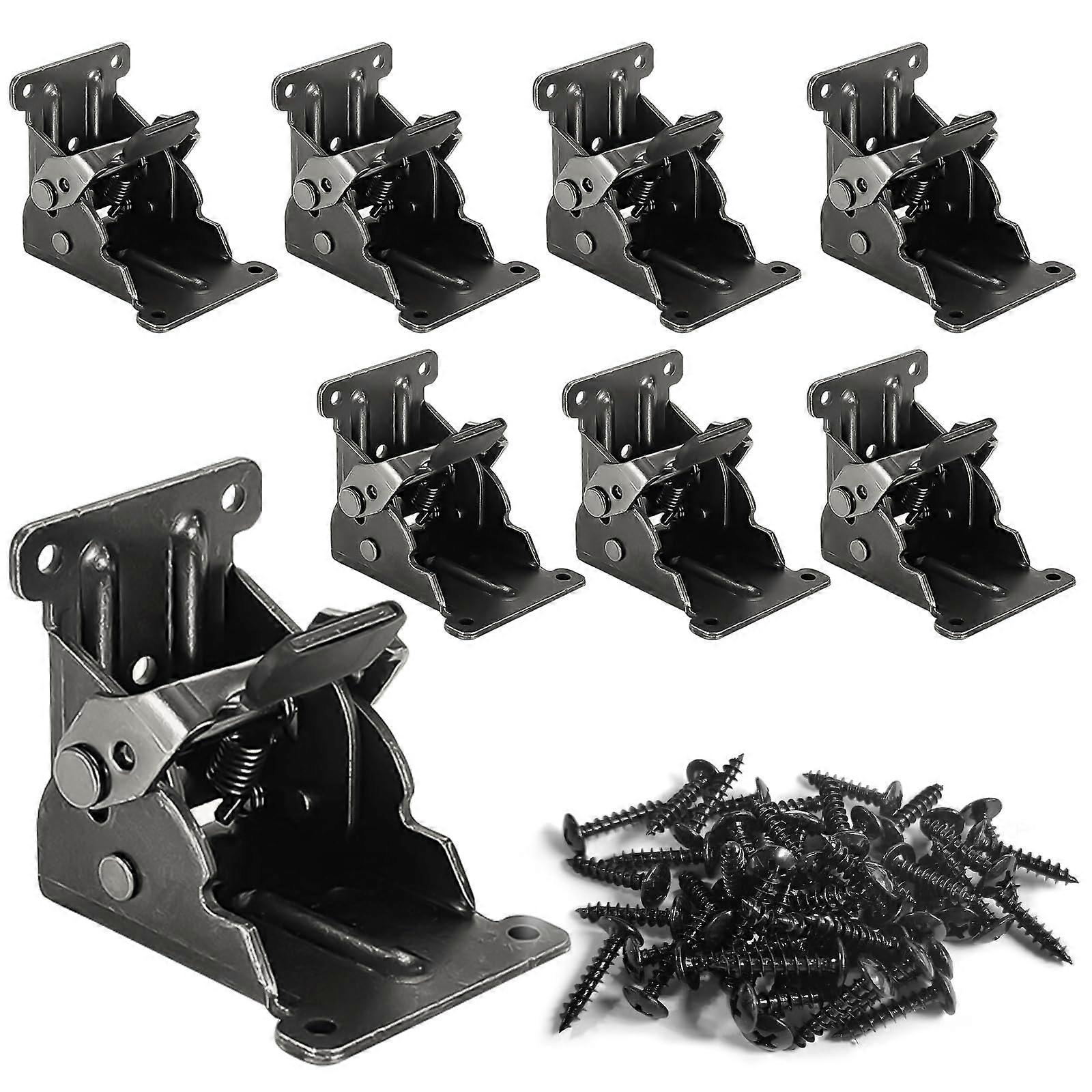 8 Pack SelfLocking Heavy Duty Folding Table Leg Brackets 500lbs RustResistant Steel Hinges with Screws