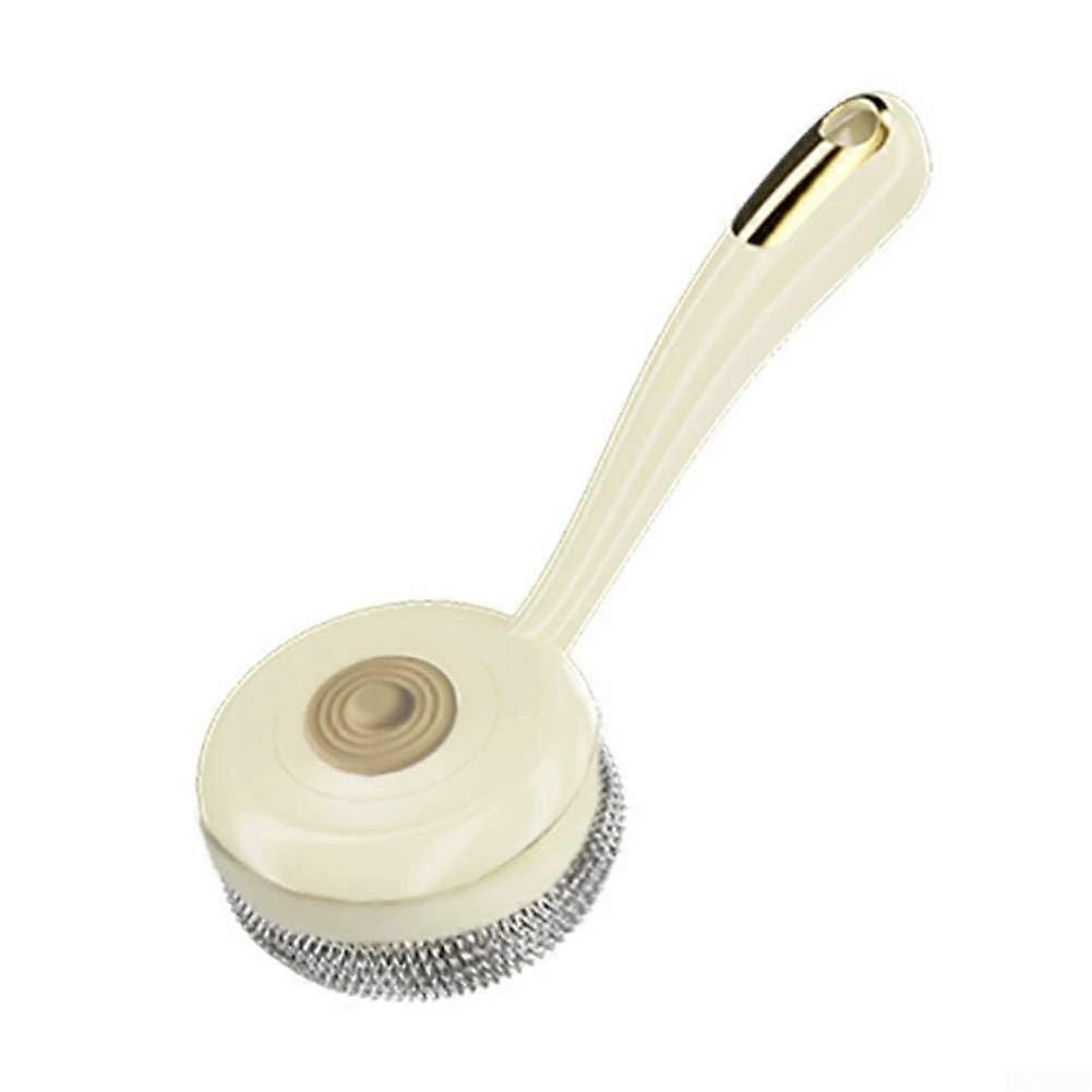 Long Handle Dish Scrubber with Builtin Soap Dispenser for Scratch Deep Cleaning Kitchen Use