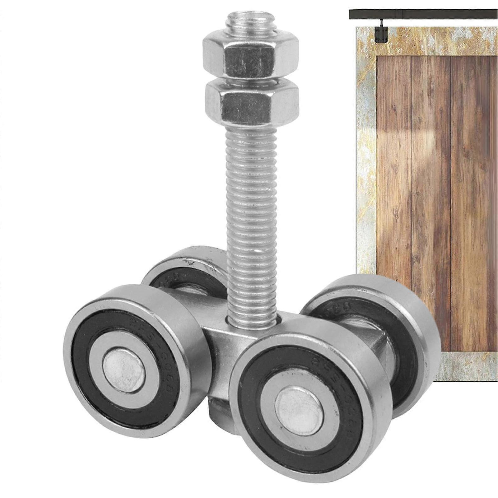 Heavy Duty Barn Door Hardware with Ceiling Mount Sliding Door Rollers for Wardrobe Bedroom Kitchen