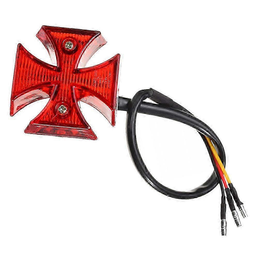 Universal Motorcycle Tail Light with Brake Function, Red ABS Material, 1 Piece