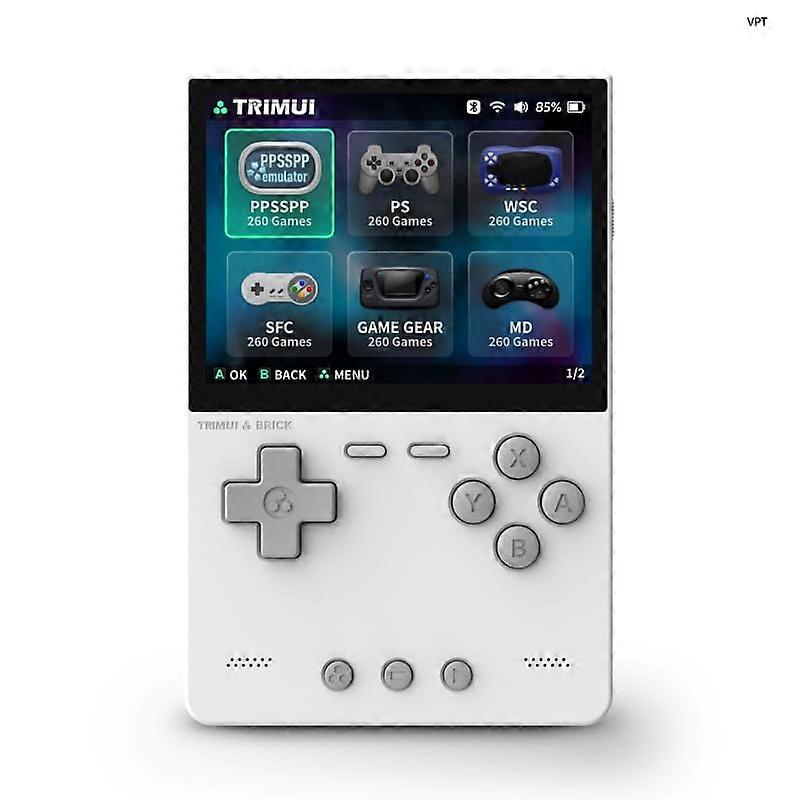 Retro Handheld Game Console 64GB with 3.2' IPS HD Display, Speed CPU, White