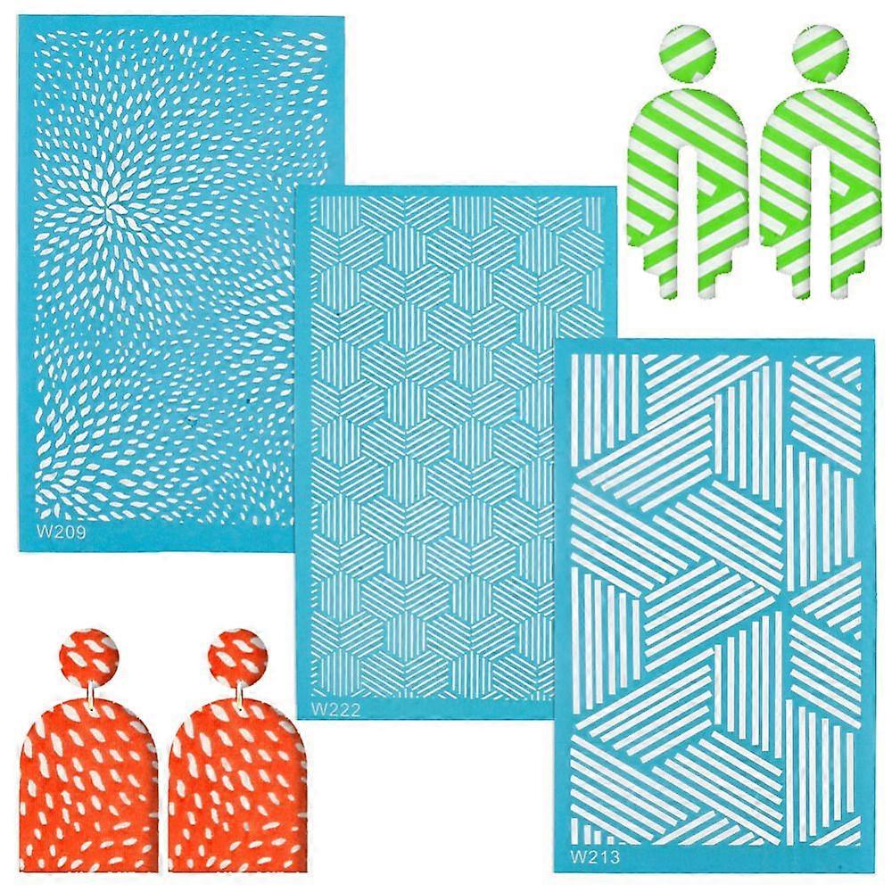 Nylon Impression Mat Mold Rectangle Ceramic Clay Tools Others 14.8x9x0.002cm 3pcs/set