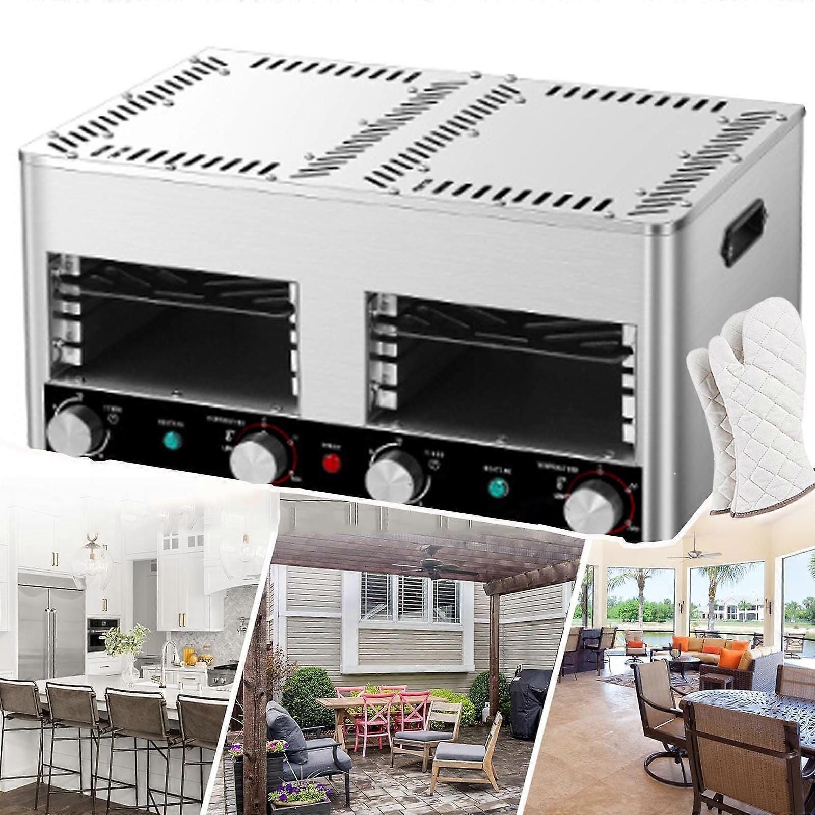 Electric Steak Broiler 1700W Indoor Grill with Adjustable Rack Heights and Precise Time Control