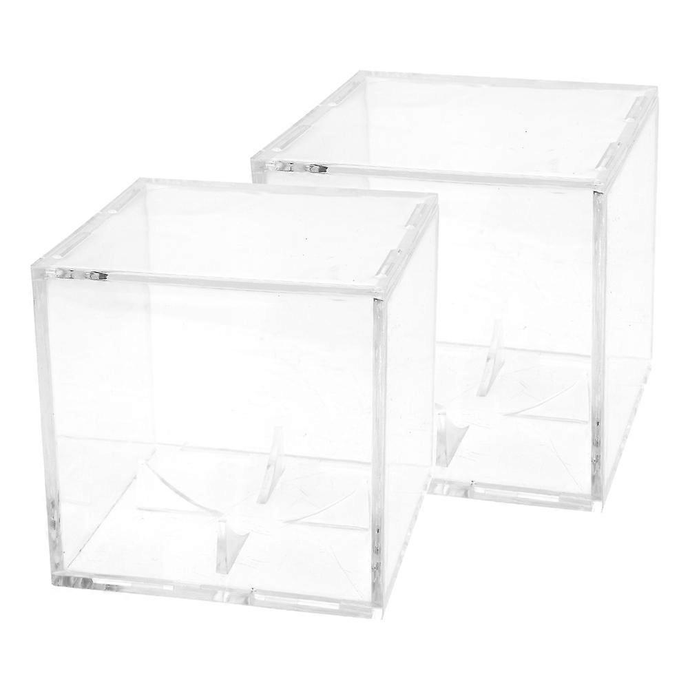 Decorative Baseball Box Acrylic Display Case for Storage 2Pcs Transparent