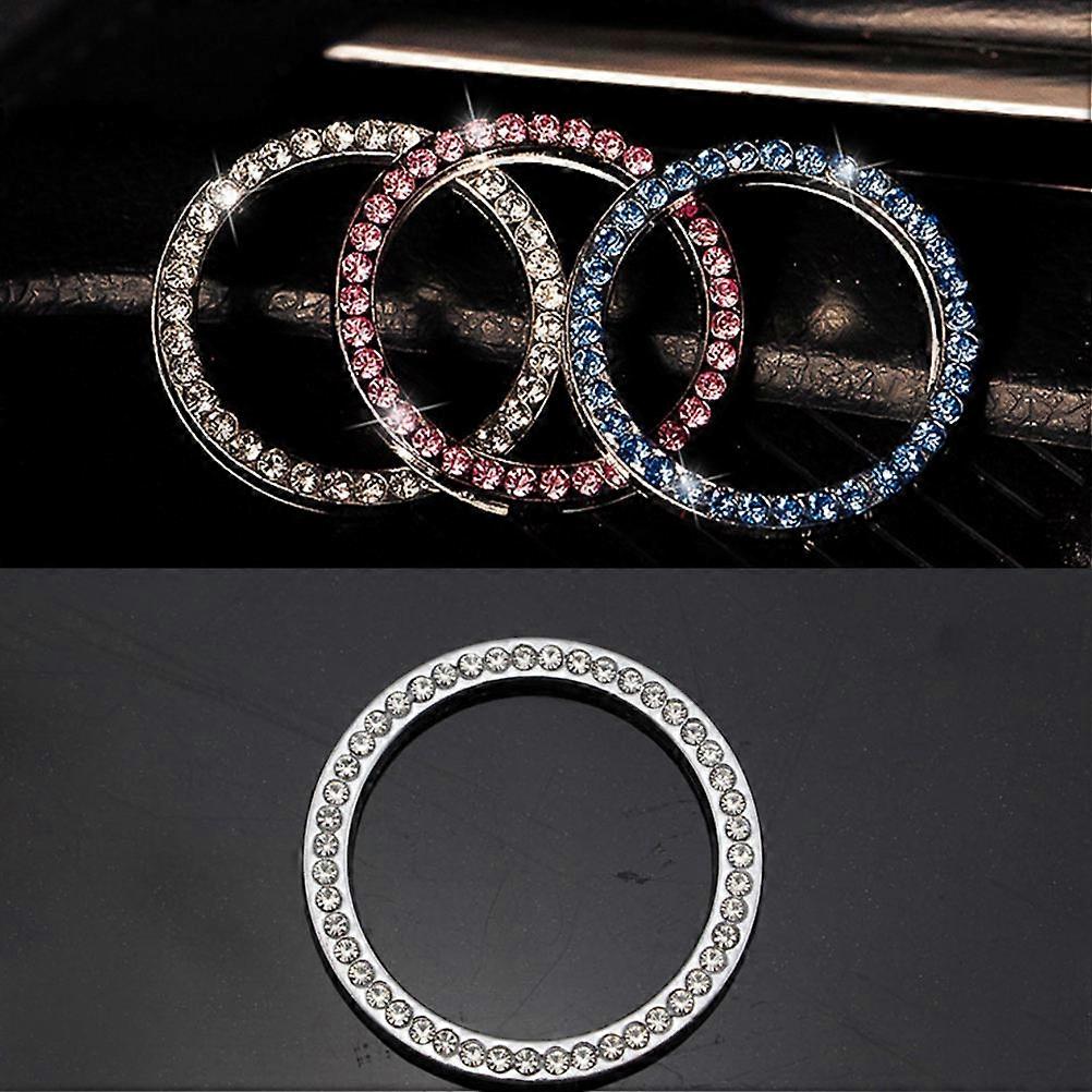 Car Stem Cap Rhinestone Start Ignition Button Key Accessories 4Pcs Set