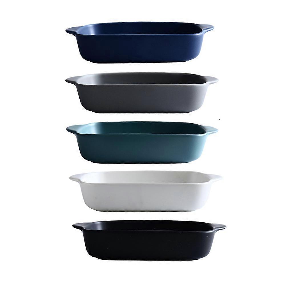 Porcelain Baking Dish Pan with Handles for Baking Use Black