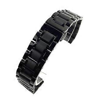 Black Stainless Steel Watch Strap 21mm Durable Replacement Band for Men with Easy Installation
