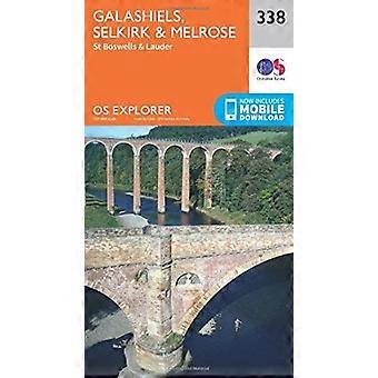 Melrose, Selkirk et OS Explorer carte (338) Galashiels