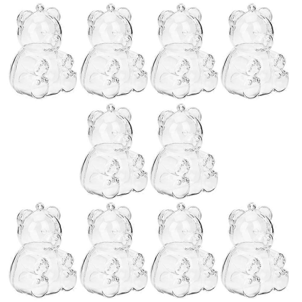10Pcs Bear Candy Boxes Transparent Treat Boxes Candy Packing Boxes Wedding Party Candy Boxes