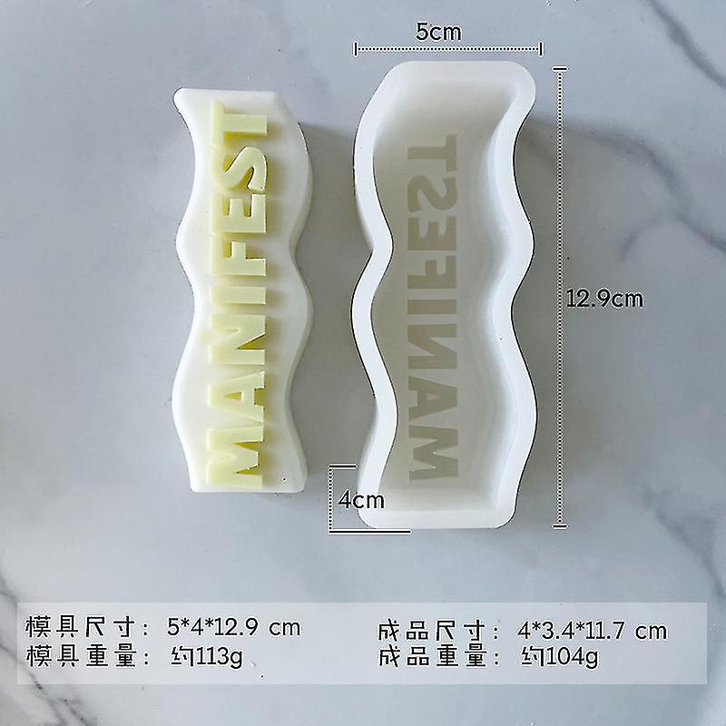 3d Letters Waves Silicon Candle Mould Diy Geometric Aromatic Candle Ma