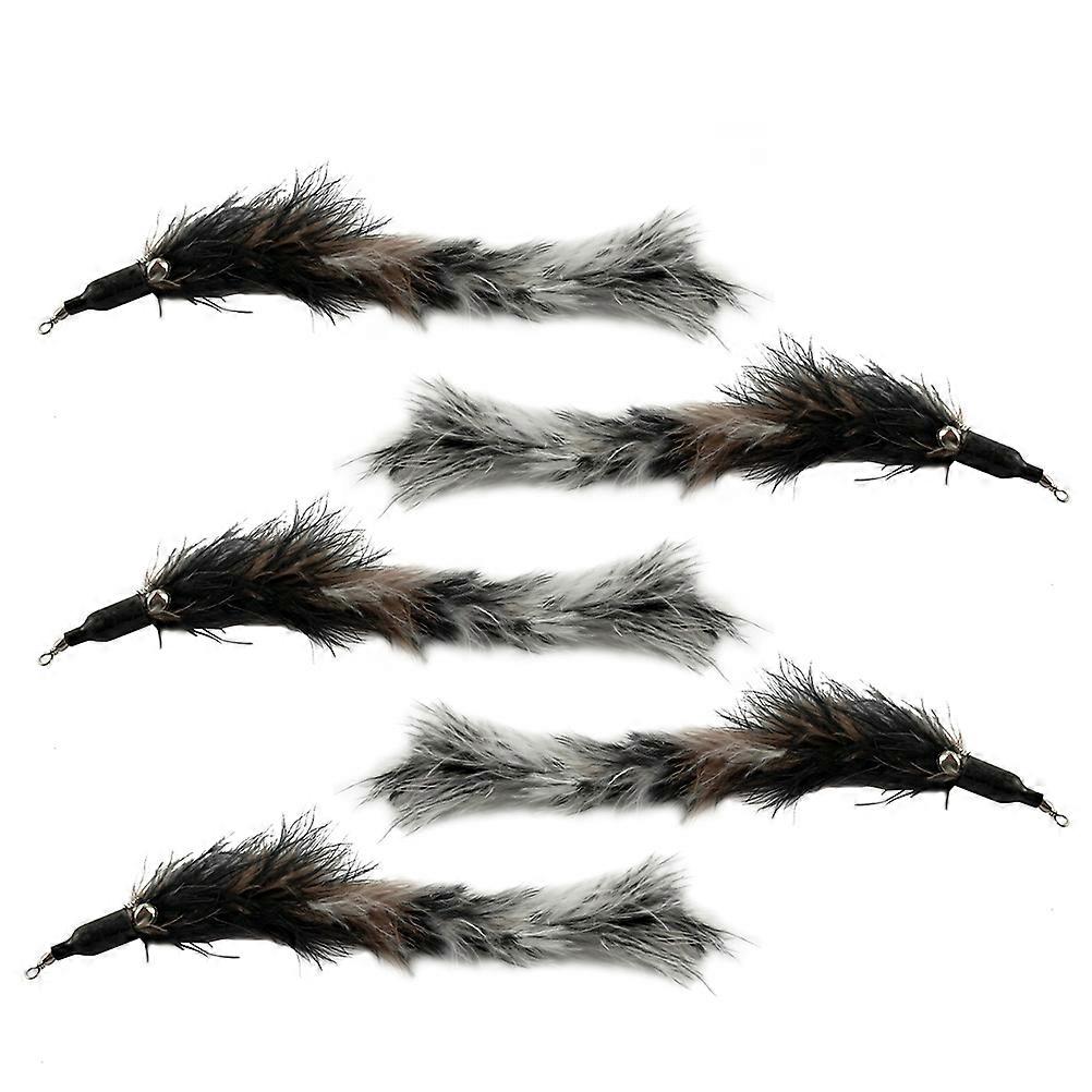 Feather Replacement Heads Cat Teaser Wand for Interactive Play 5Pcs