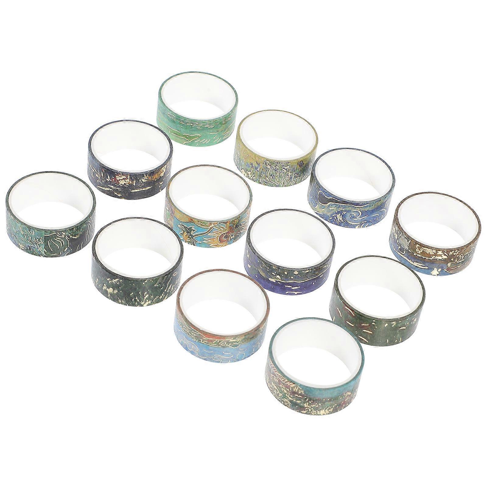 Retro Style Washi Tape for Decoration 12 Rolls Multi-Function Craft Tapes