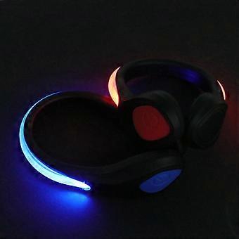 LED-flitsclips voor schoenen voor extra veiligheid tijdens het hardlopen in het donker, inclusief 4 zwarte schoenlampjes.