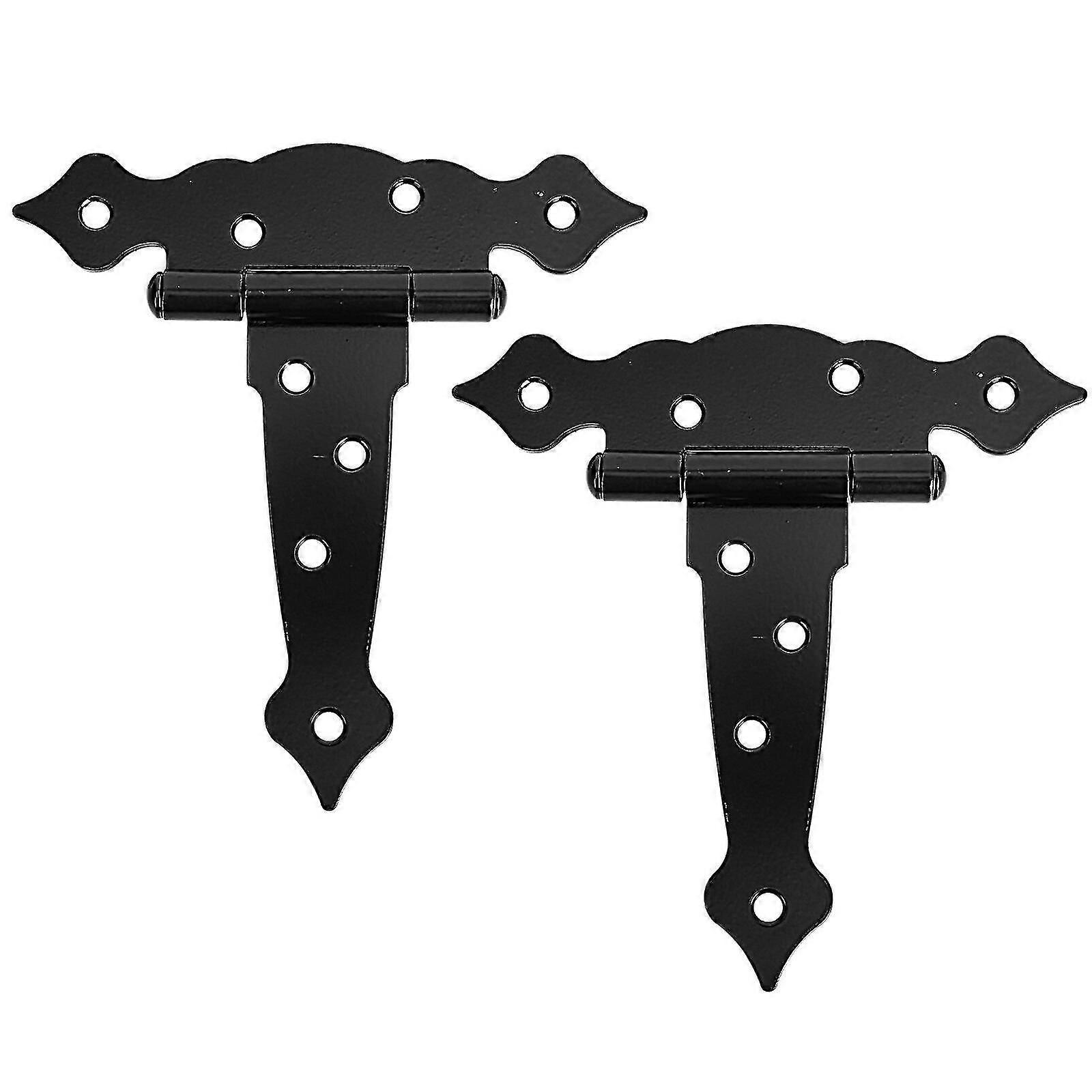 2 Sets Heavy Door Hinges Decorative Iron Hinges Unique Hinges T-shape Hinges