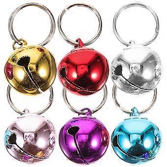 6pcs Pet Dog Collar Bell Pendant Small Stainless Steel Bells Pet Cat Collar Hanging Bells