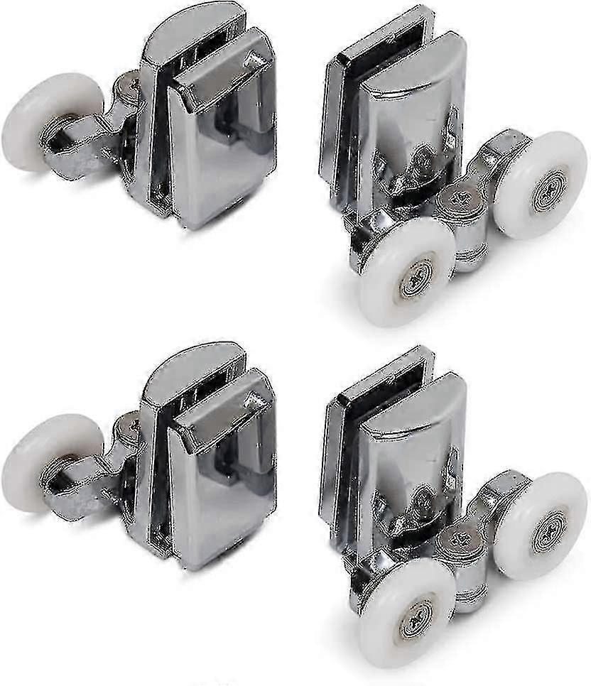 4pcs Shower Room Rollers Upper Lower Wheels Anti-Rust