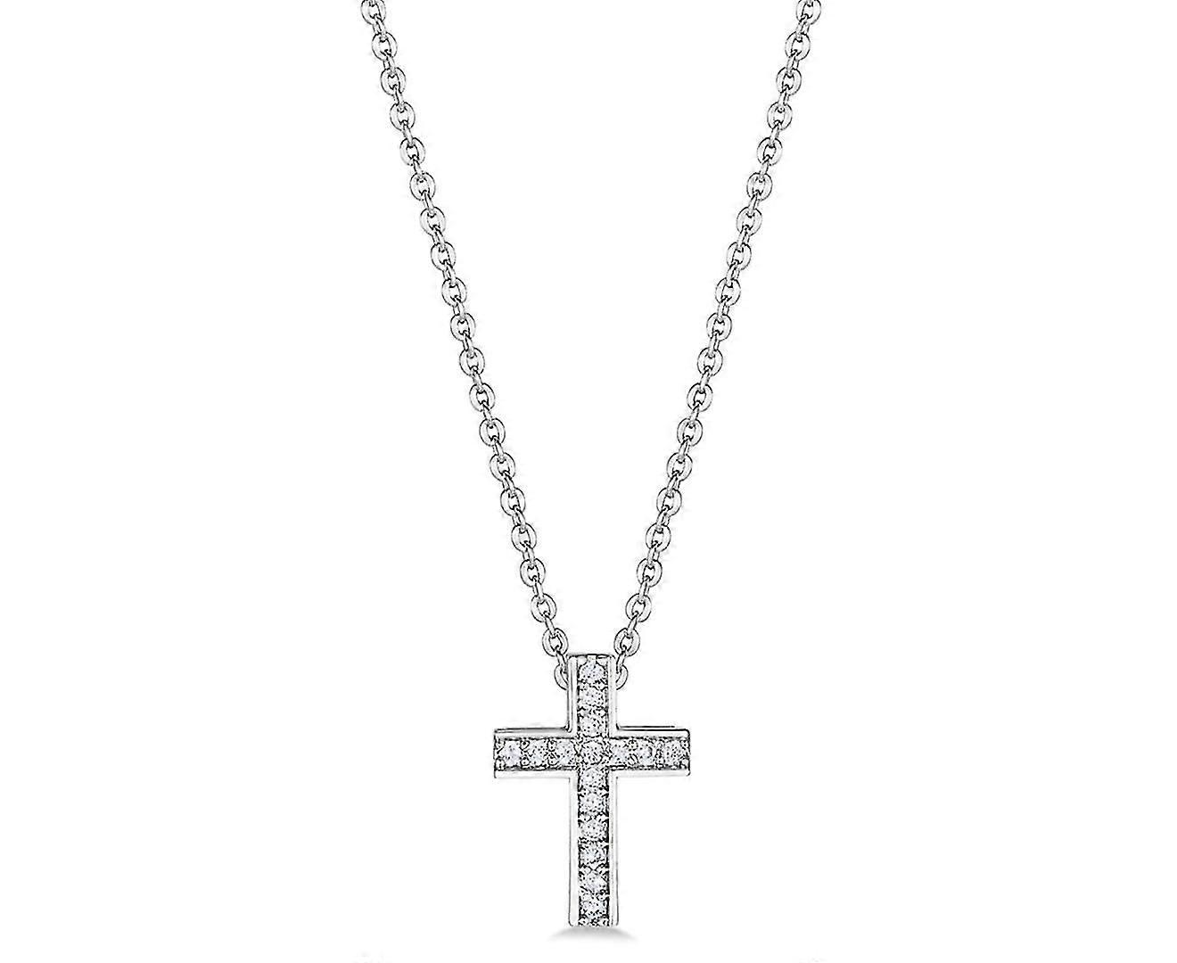 Cross Crystals Necklace - Silver