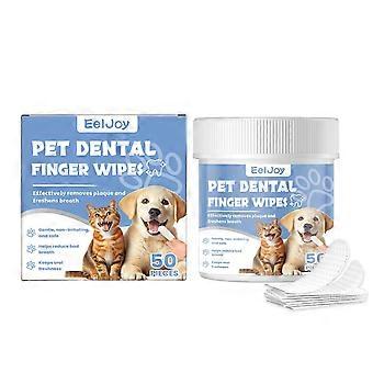 50-Pack Pet Dental Cleaning Wipes - Gentle Formula for Plaque Removal, Odor Control and Oral Hygiene