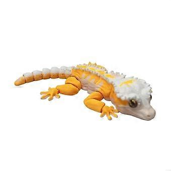 Model van een gekko met kuif, met beweegbare gewrichten en voetstuk.