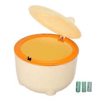 Yellow Sealed Cat Litter Trash Can for Easy Pet Waste Disposal 1Set