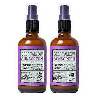 Grass-Fed Beef Tallow Sunscreen, Natural Sunblock Beef Tallow Sunscreen Spray for Face & Body 25-26 26-27