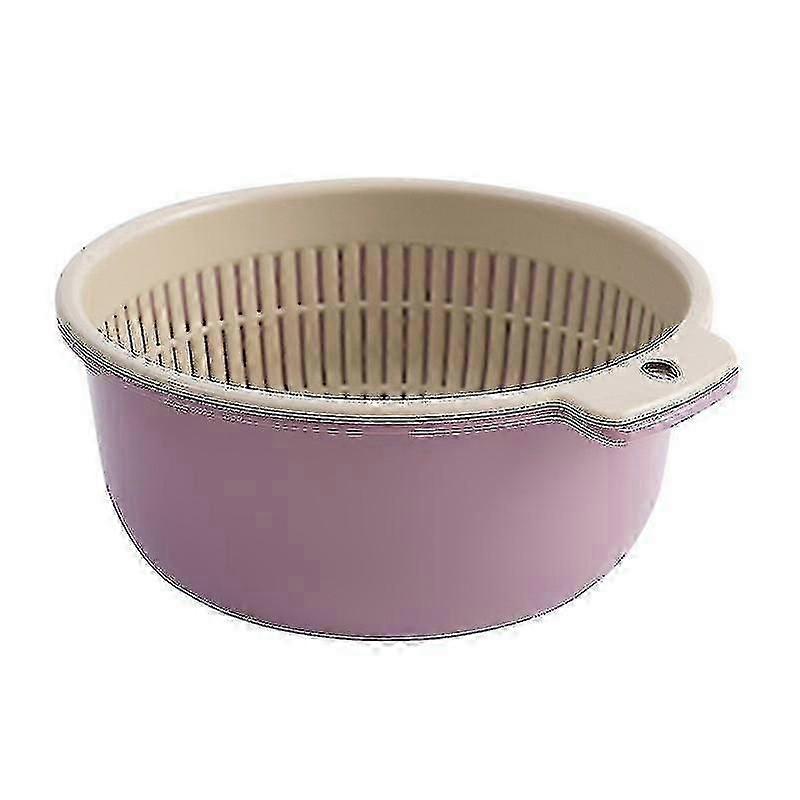 2pcs/set Plastic Fruit Vegetable Basket Double Drain Multi-functional 26-27