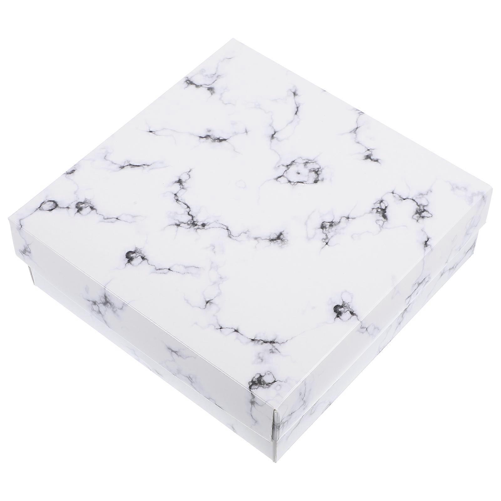 10pcs Marble Pattern Cake Paper Boxes Moon Cake Cookie Packaging Cases Moon Cake Holder