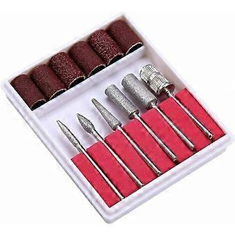 6 pz Nastri abrasivi + 6 punte per macchina manicure elettrica Nail Pedicure (2 pz80, 2pz120,2pz180