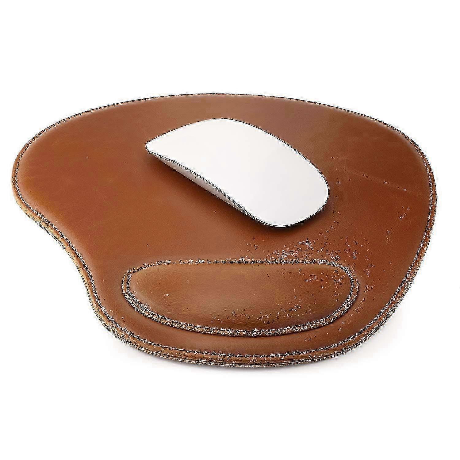 Smooth Leather Oval Mouse Pad compatible with Precise Desk Use
