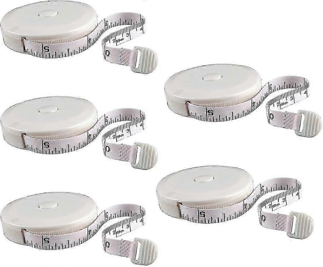 Soft Tape Measure, Iave 5 Pack Push Button Retractable Tapes Double