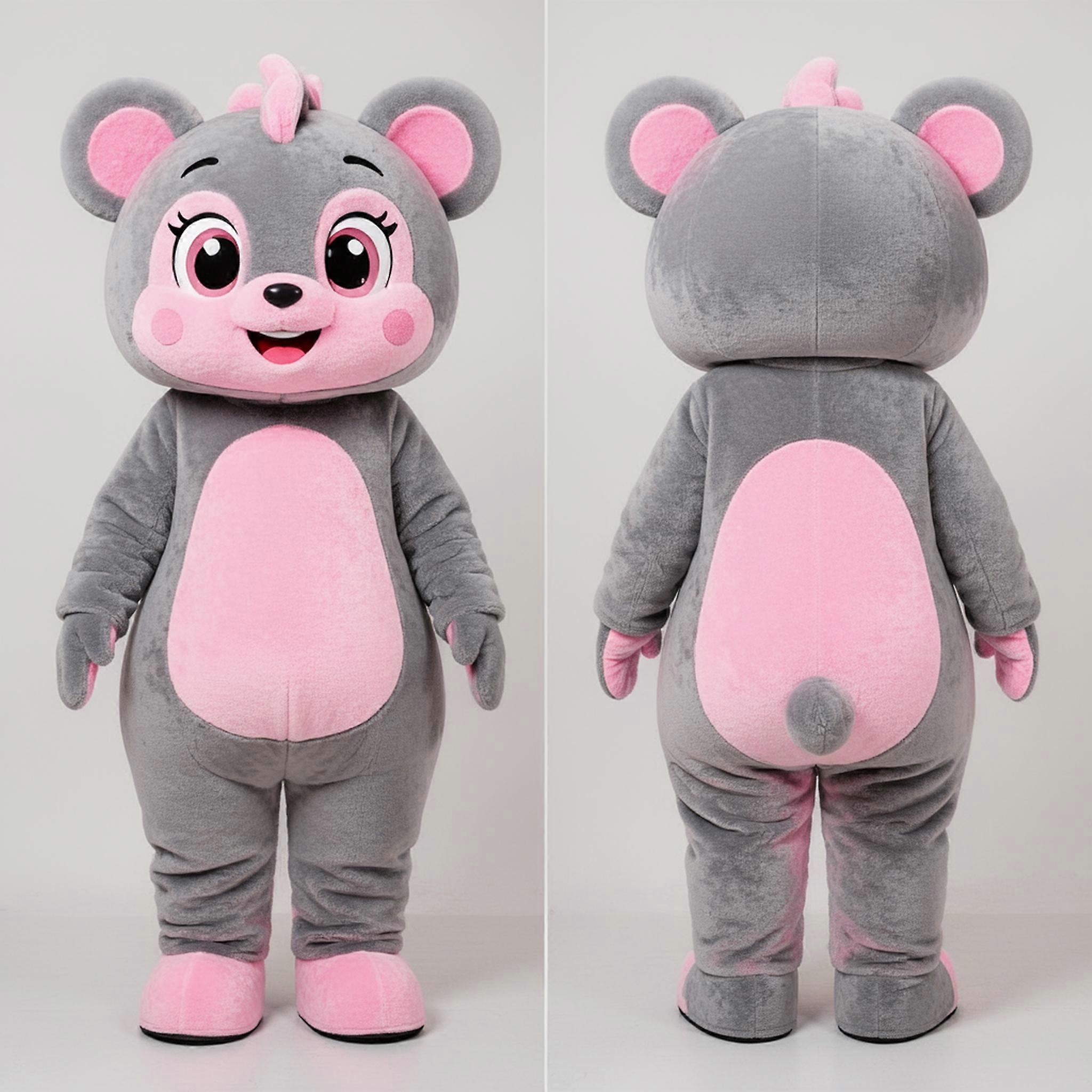 MASTICOT Soft Gray Pink Berry Mascot