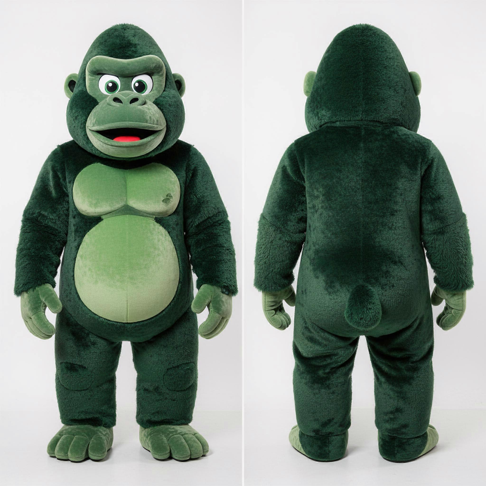 MASTICOT Forest Green Cartoon Gorilla Mascot